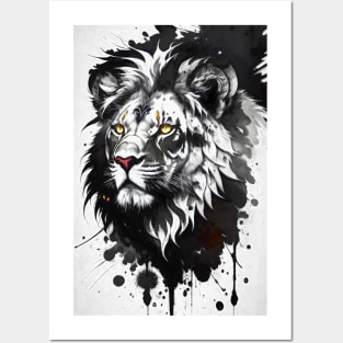 Ink Style Lion Posters and Art